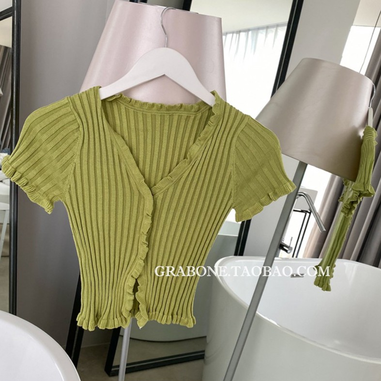 Áo Dệt Kim Ngắn Tay Thời Trang Dành Cho Nữ