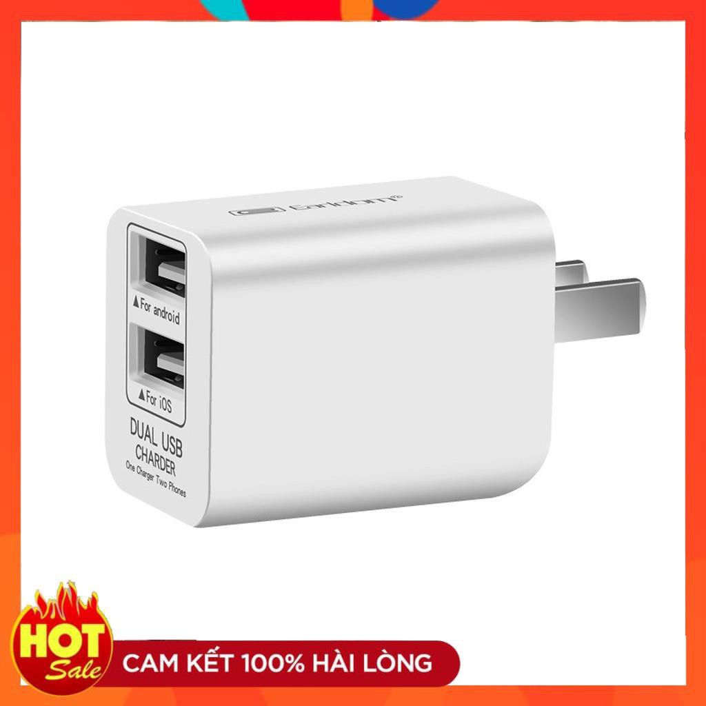 [Chính Hãng] Củ Sạc Nhanh 2 Cổng Earldom ES-162  - Cốc Sạc Nhanh 2 Cổng Usb 2.4A -Hàng chính hãng bảo hành 12 tháng