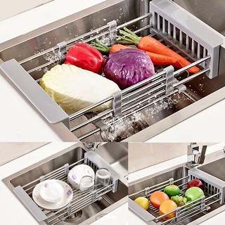 Rổ inox gác chậu rửa bát