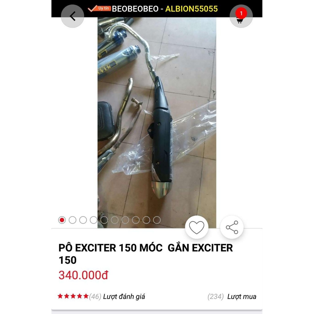 Pô xe exciter 150 moc dành cho Exciter 150, có che pô