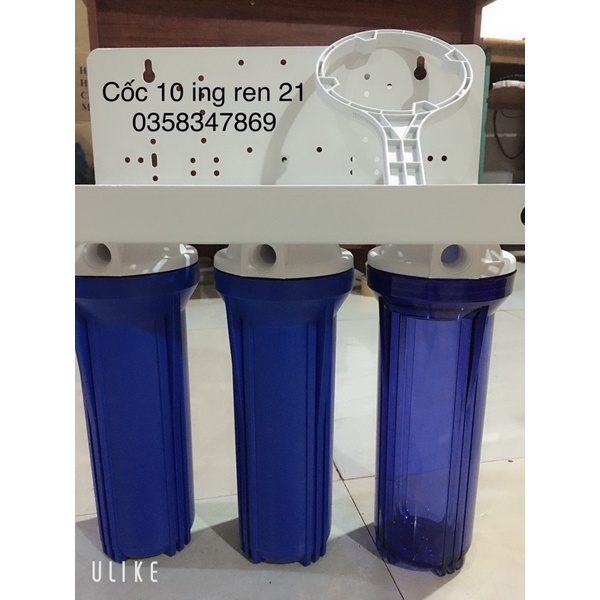 Bộ cốc 123 loại 10 ren 21 kèm rá treo- máy lọc nước