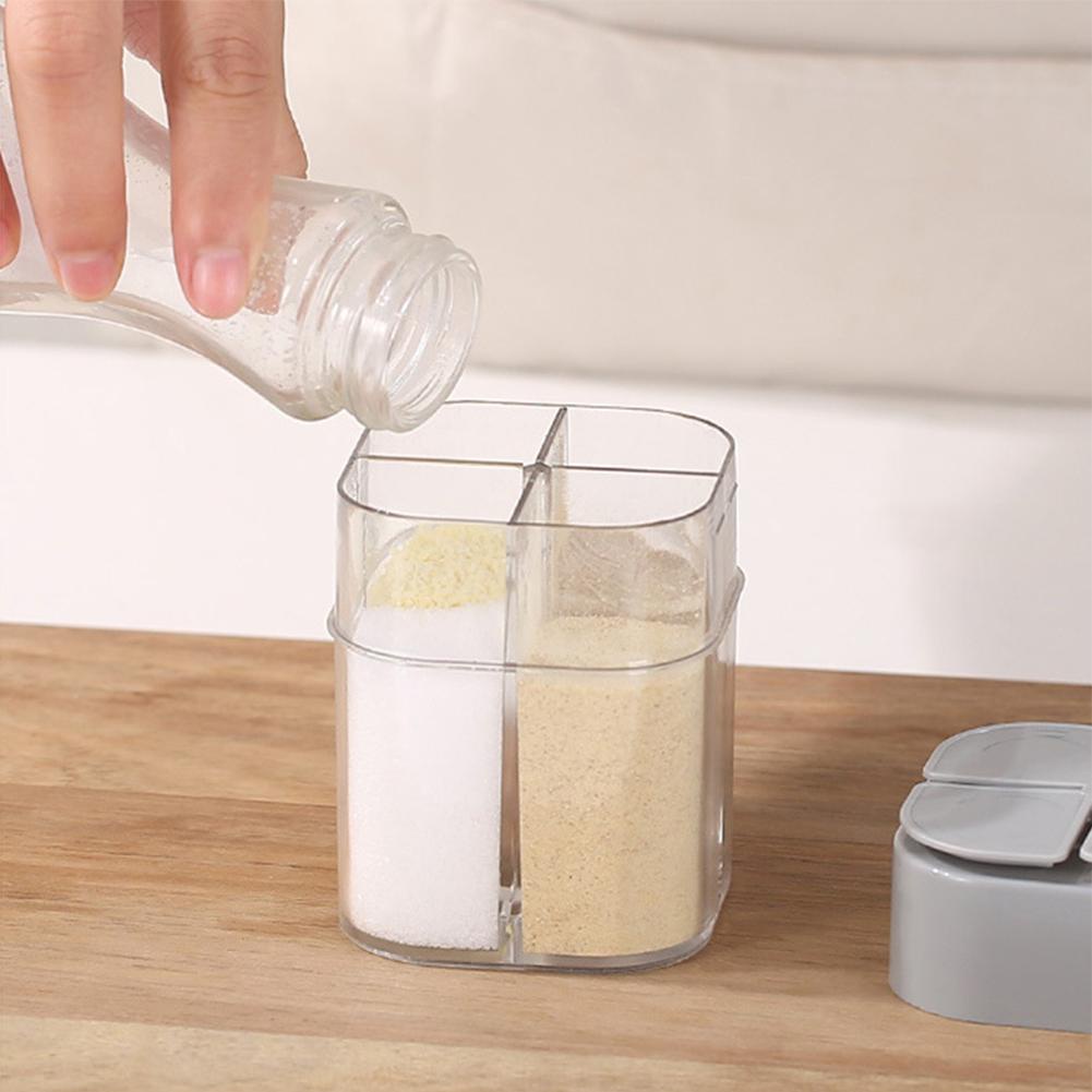 Hũ Đựng Gia Vị Bằng Nhựa Trong Suốt 4 Trong 1 O7W2