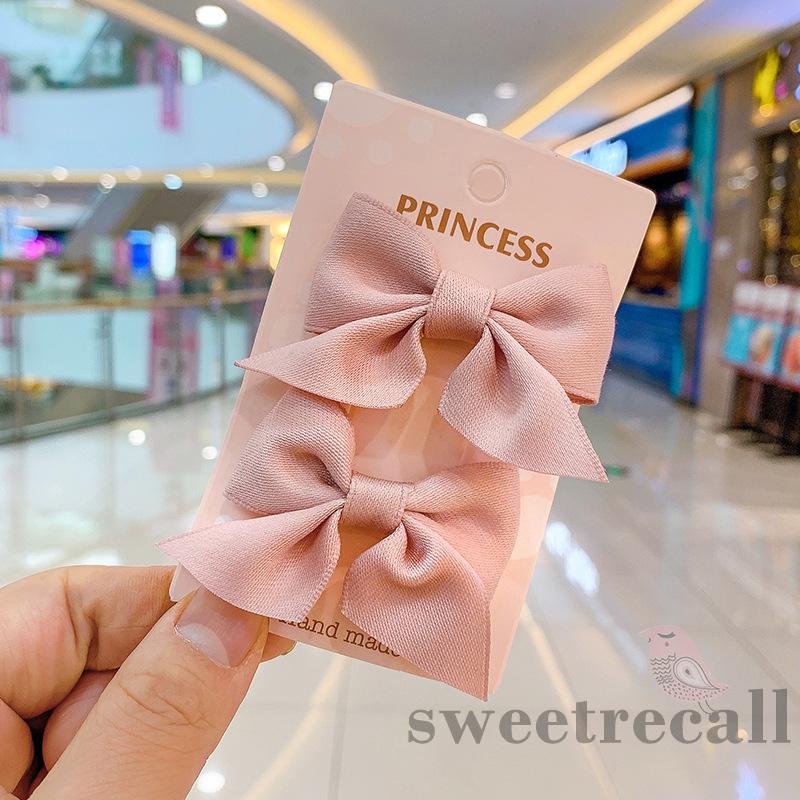 Set 2 kẹp tóc nơ phong cách công chúa ngọt ngào đáng yêu cho bé gái
