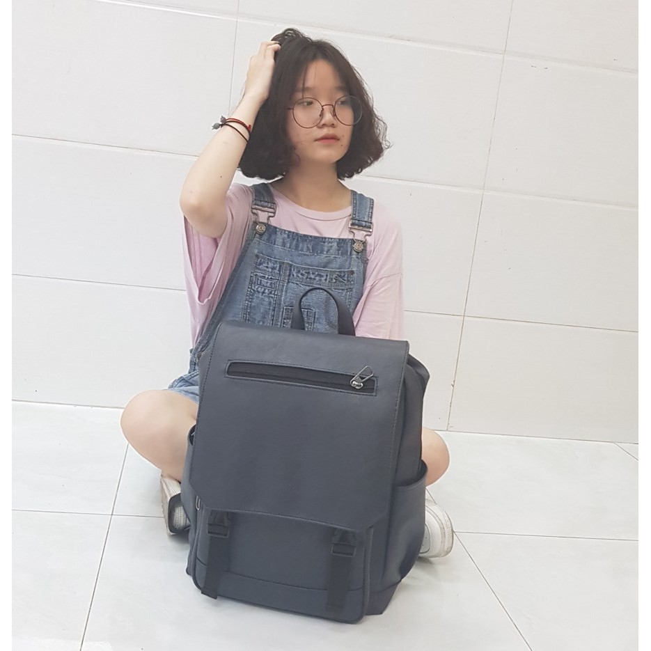 Balo Da Nam Nữ Thời Trang Laptop 15inch-Balo Da Hai Khóa