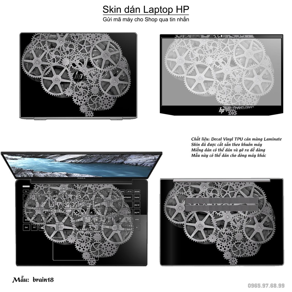 Skin dán Laptop HP in hình Left Brain Right Brain (inbox mã máy cho Shop)