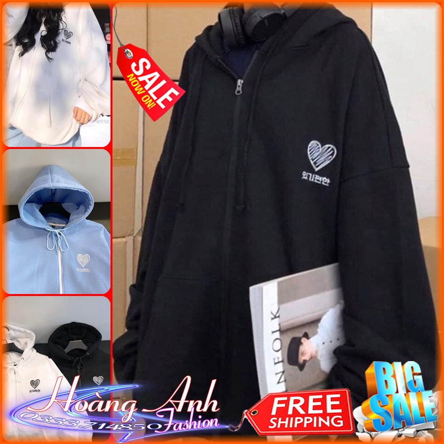 FREESHIP_ÁO KHOÁC NỈ NGOẠI Heart (HD1080 - Tim Hàn)