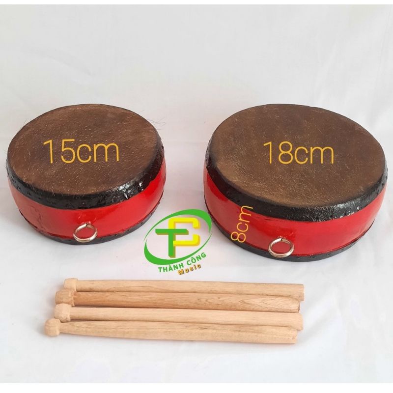 Trống gỗ da trâu 2 mặt