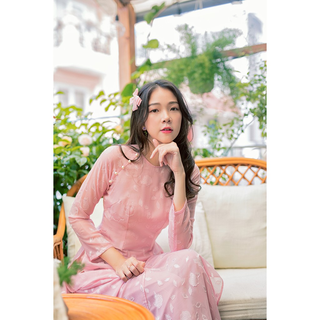 Sumire Store Áo dài Truyền thống Hồng Dao Hồng