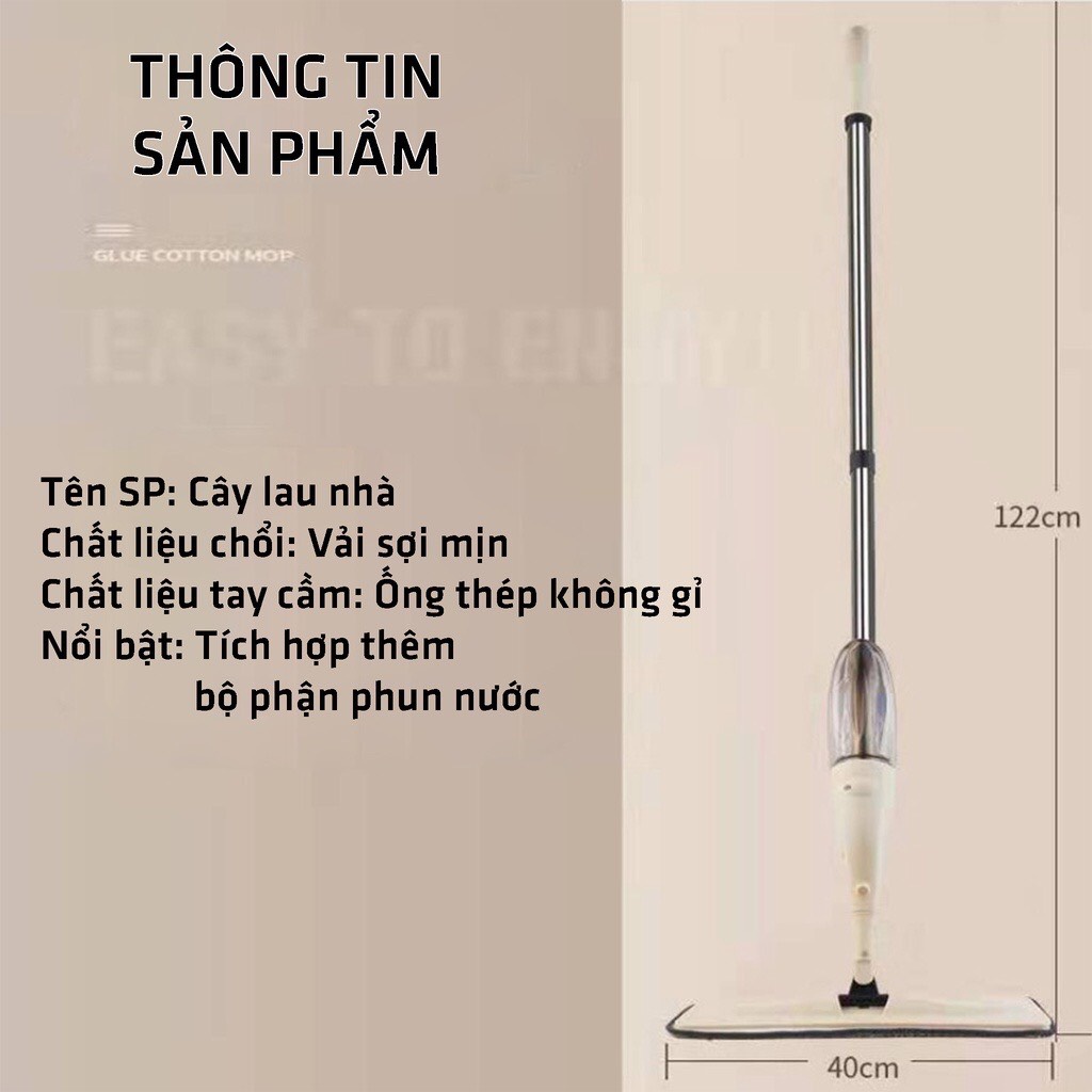 (Tặng 1 Bông lau)Cây lau nhà phun sương thông minh xoay 360 độ