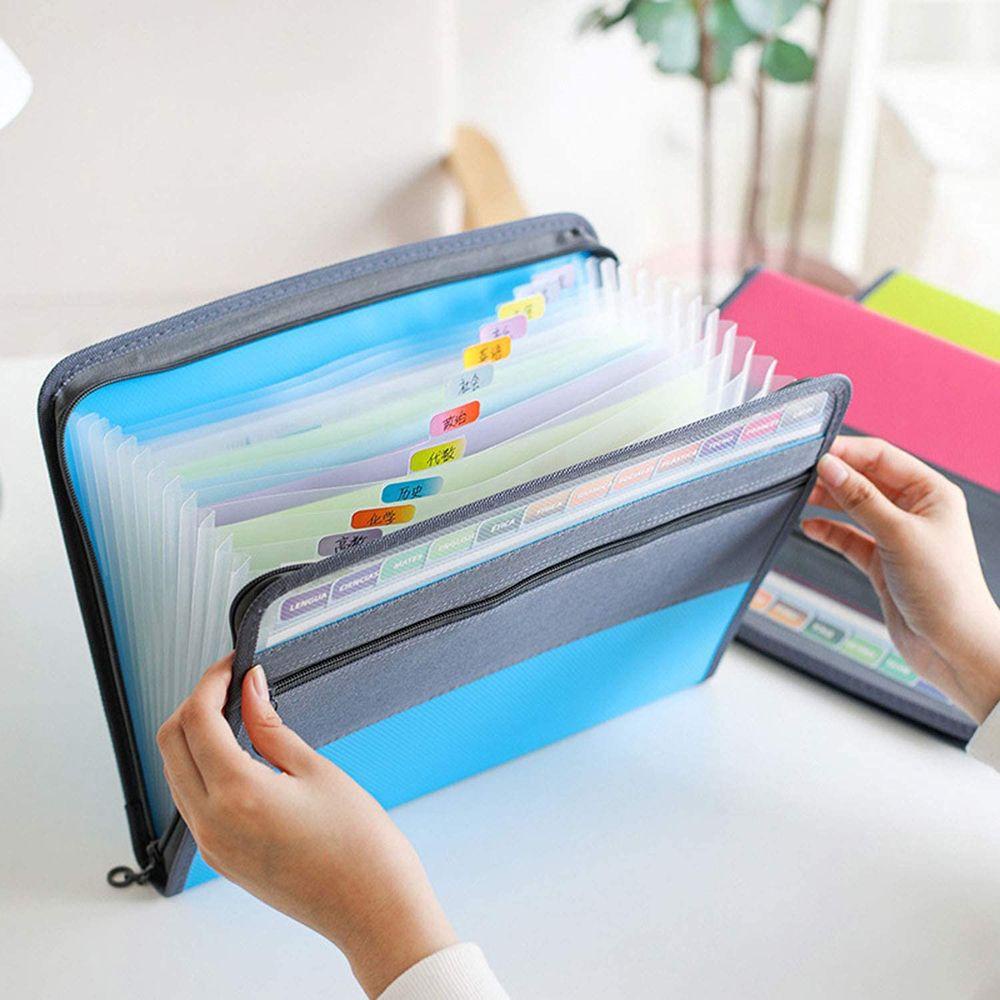 Túi Đựng Tài Liệu Khổ A4 Nhiều Ngăn Có Khóa Kéo Tiện Dụng Cho Học Sinh