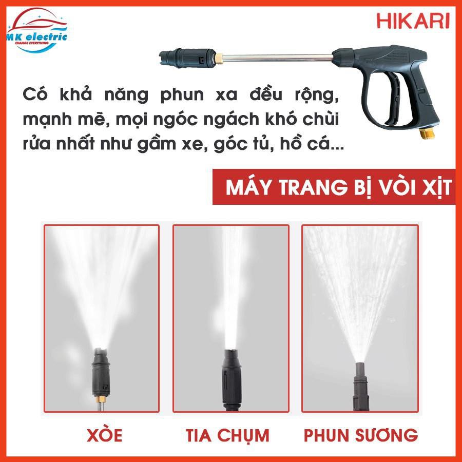 Máy rửa xe mini, Máy xịt rửa cao áp HIKARI HK-H3 - Có áp chống giật + Chống cháy [BH 24 Tháng]