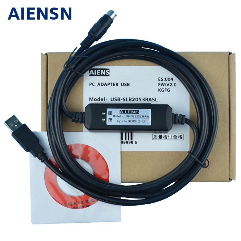 YY Tương thích với cáp lập trình PLC Emerson EC10 / 20, đường tải xuống dữ liệu, đường truyền USB-SL