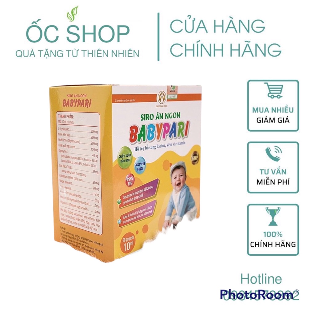 Siro Ăn Ngon BABYPARI, Giúp Bé Tăng Cân, Giúp Bé Tăng Cân, Tiêu Hoá Tốt, Tăng Cường Sức Đề Kháng, Hết Táo Bón