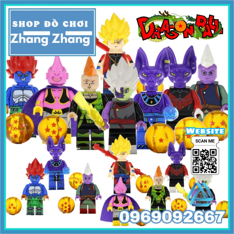 Đồ chơi Xếp hình 7 viên ngọc rồng Dragon Ball Zamasu Android 13 Dyspo Kaio Shin Bills Majin Boo Minifigures Kopf KF6036