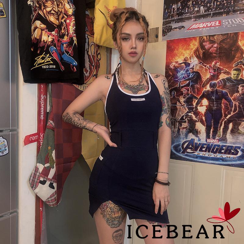 ✸✸Đầm Ngắn Cổ Yếm Xẻ Tà Lưng Cao Thời Trang Mùa Hè Quyến Rũ Cho Nữ