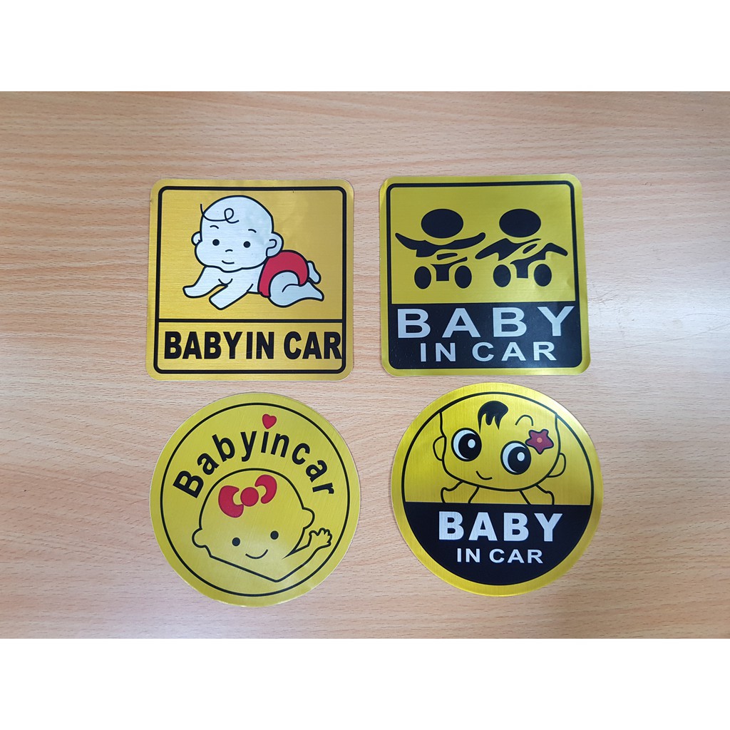 Decal baby in car phản quang dán xe hơi ô tô, xe máy cực đẹp