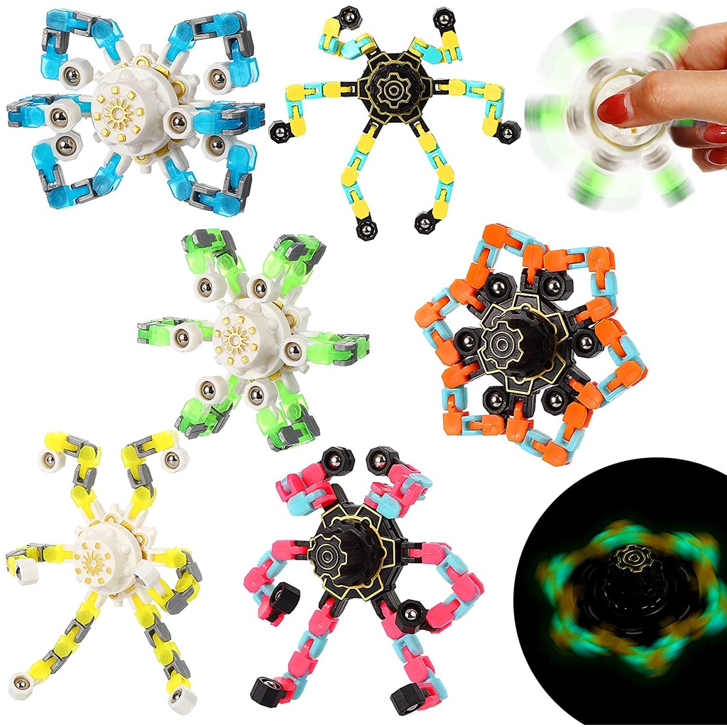 Con Quay Đồ Chơi Spinner PháT Quang + Dây XíCh HợP Kim
