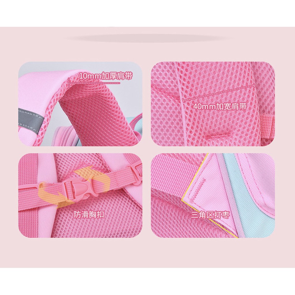 Balo Trẻ Em Chống Gù ❤️SALE  [FREESHIP] Chống Thấm Nước Siêu Nhẹ Hoạ Tiết Unicorn