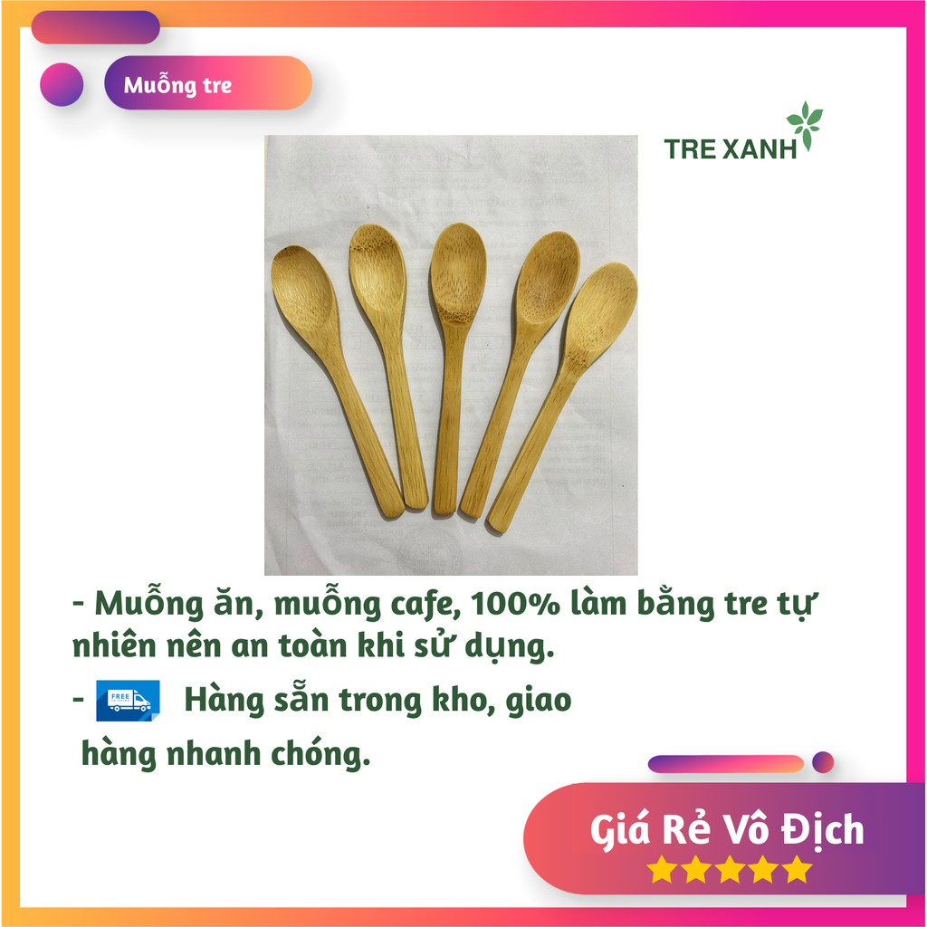 Muỗng gỗ tre, muỗng gia vị , muỗng cafe, muỗng ăn dặm 100% tre tự nhiên đảm bảo an toàn sử dụng