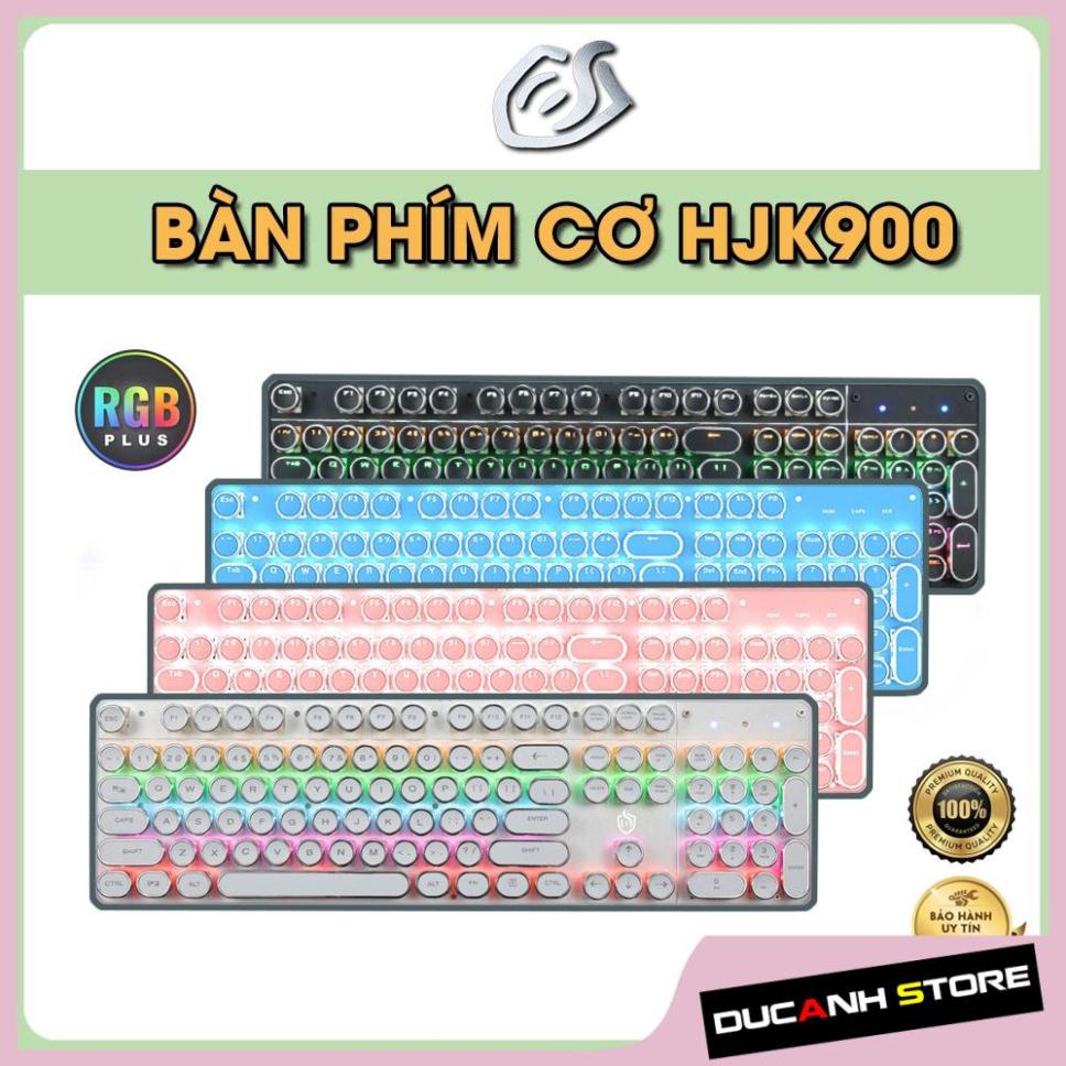 BÀN PHÍM CƠ HJK900 NÚT TRÒN LED MÀU ĐEN/HỒNG/TRẮNG/XANH DStore