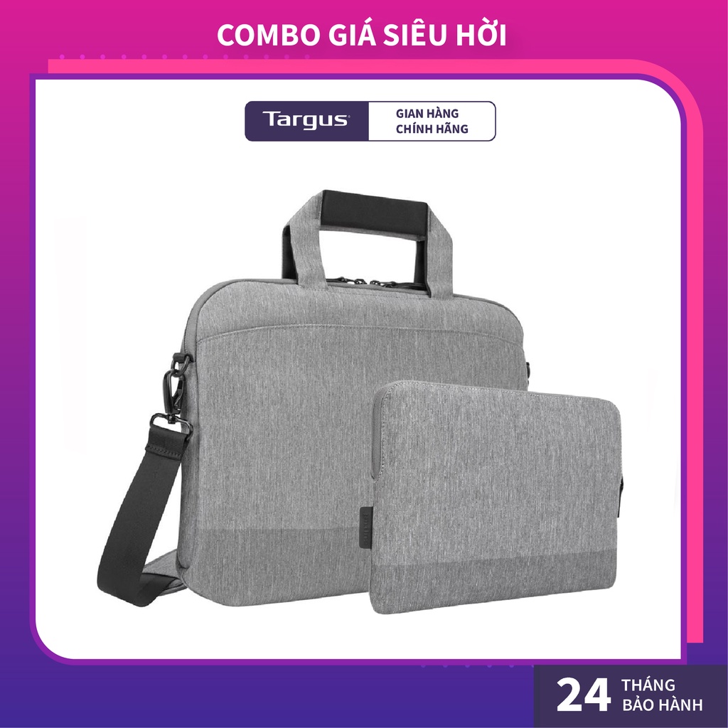 Combo Túi Xách Laptop TARGUS TSS959 Hổ Trợ Kích Thước 14 inch &amp; Túi Chống Sốc Targus TSS974 CityLite Dành Cho Laptop 12