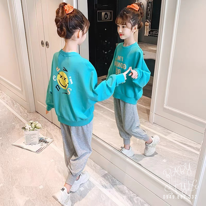 Bộ quần áo thu đông bé gái &quot;IMGON&quot; 14-45kg, bộ quần áo dài tay ấm áp cho bé 4-14 tuổi. Vải da cá dày dặn. G42