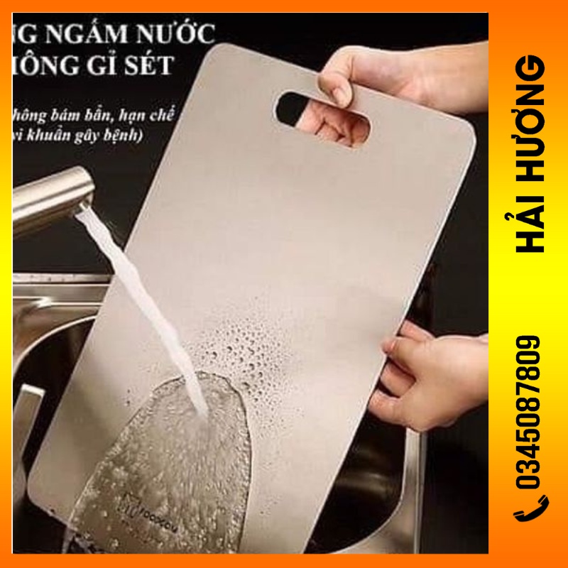 Thớt inox 304 size 29cm kháng khuẩn rã đông nhanh chống ẩm mốc dễ vệ sinh