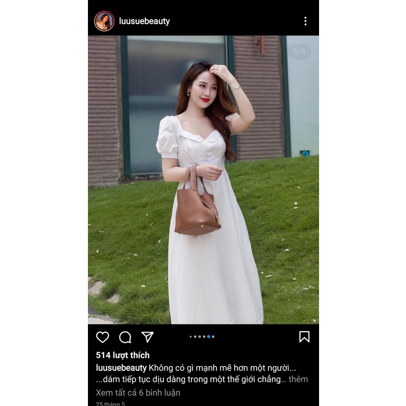 Flora Dress - Váy trắng tay bồng FORYOU dàng dài phối cổ vuông, đầm thiết kế dự tiệc | BigBuy360 - bigbuy360.vn