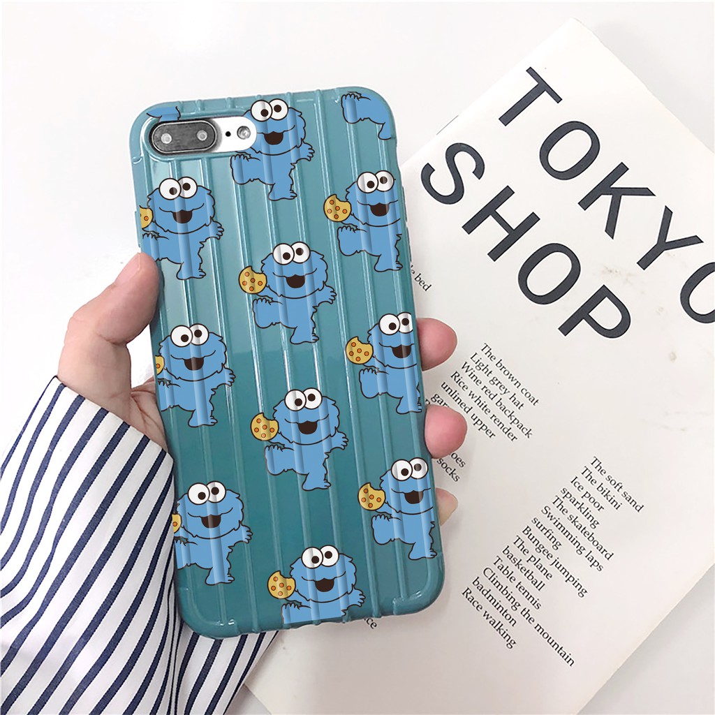 Ốp lưng iphone Cookie monster sọc 3D chống va đập 5/5s/6/6plus/6s/6splus/7/7plus/8/8plus/x/xs/11/12/pro/max/plus/promax | BigBuy360 - bigbuy360.vn