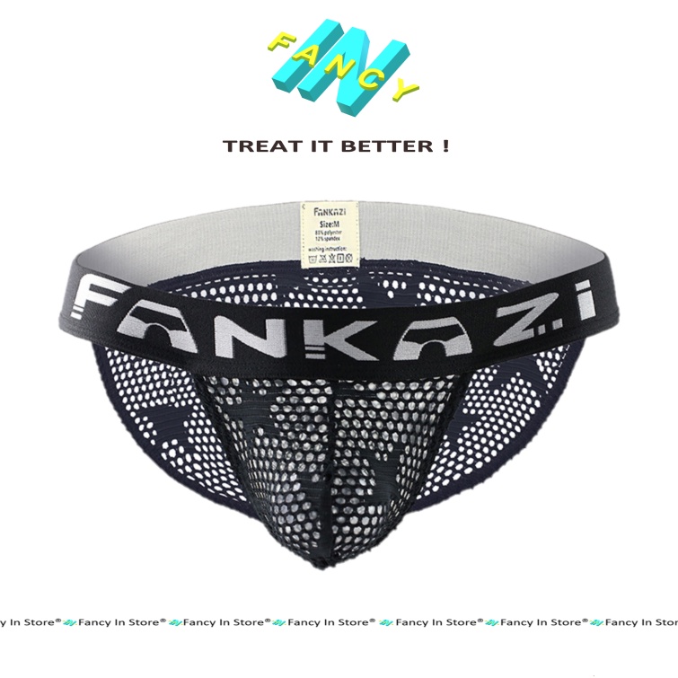 Quần Lót Nam Hở Sườn Tam Giác, Quần Lót  Lưới Thoáng Mát Mùa Hè Fancy In - br009