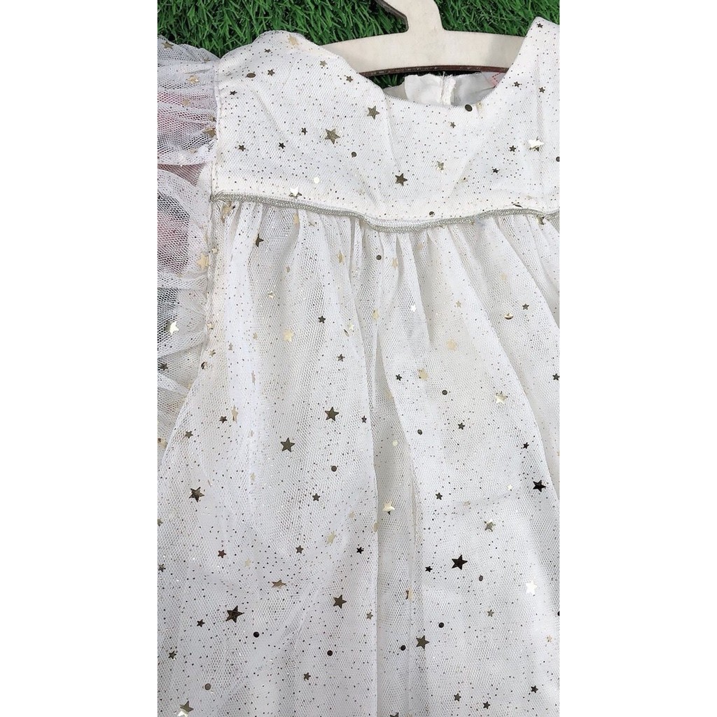 Váy cánh tiên màu kem kết kim sa dành cho bé gái