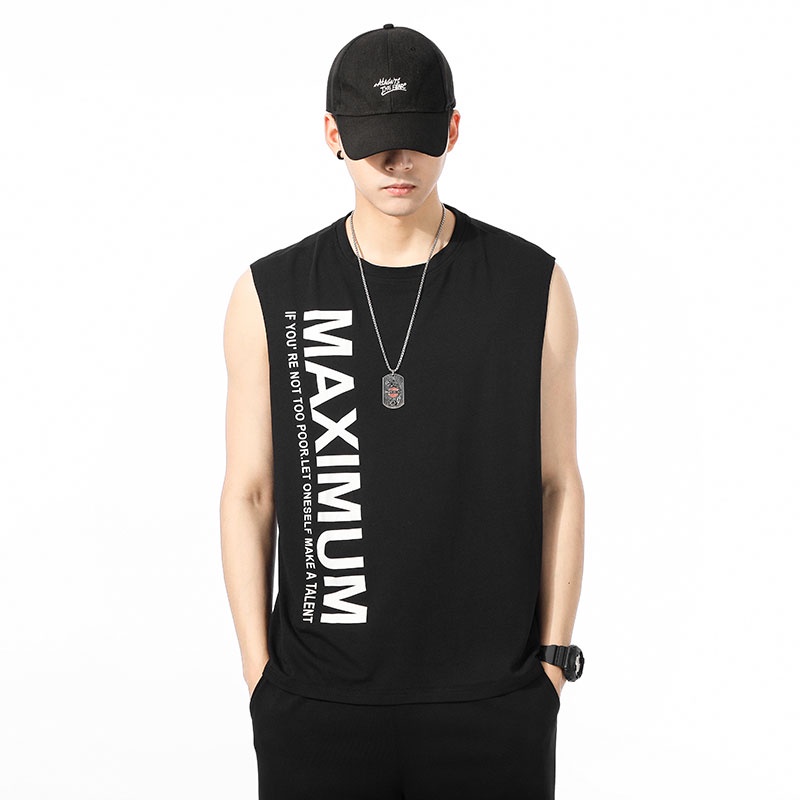 Áo Thun Ba Lỗ Thể Thao In Chữ Đơn Giản Thời Trang Mùa Hè Dành Cho Nam