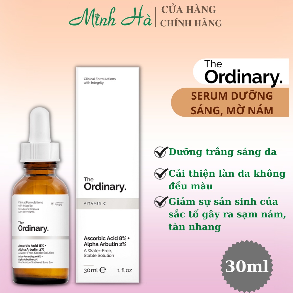 Serum The Ordinary Ascorbic Acid 8% Alpha Arbutin 2% 30ml làm sáng da, mờ thâm nám