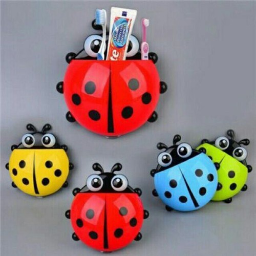Giá Treo Để Bàn Chải, Tuýp Kem Đánh Răng HÌNH CON BỌ Rùa Ngộ Nghĩnh - Kệ Hút Chân Không Treo Tường