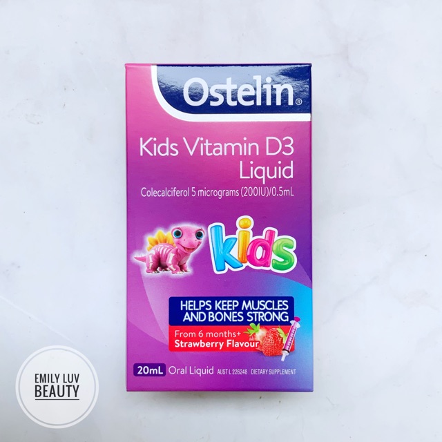 Vitamin D3 Ostelin Liquid 20ml cho bé 6 tháng + Úc