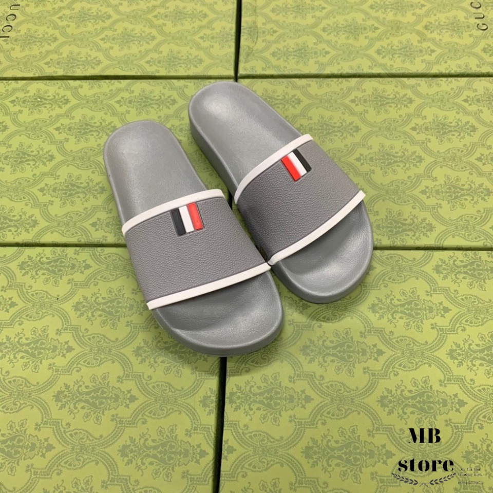 Dép Nam, Dép Quai Ngang Dép Lê Nam Quai Ngang Thom Browne Phối Viền Trắng Cực Đẹp hợp thời trang HÓT Style 2022