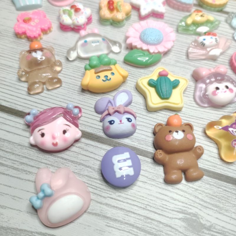 ( Ảnh Thật ) Charm Nhựa Decor Toploader, Center Trang Trí Kẹp Tóc....