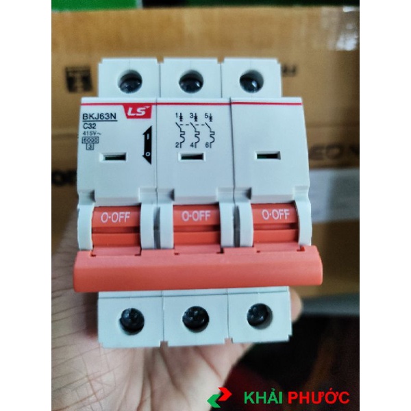 MCB 3P CB tép cầu dao 3 pha 6A 10A 16A 20A 25A 32A 40A 50A 63 6kA LS BKJ63N 3P Áp tô mát tép át tép aptomat KHẢI PHƯỚC