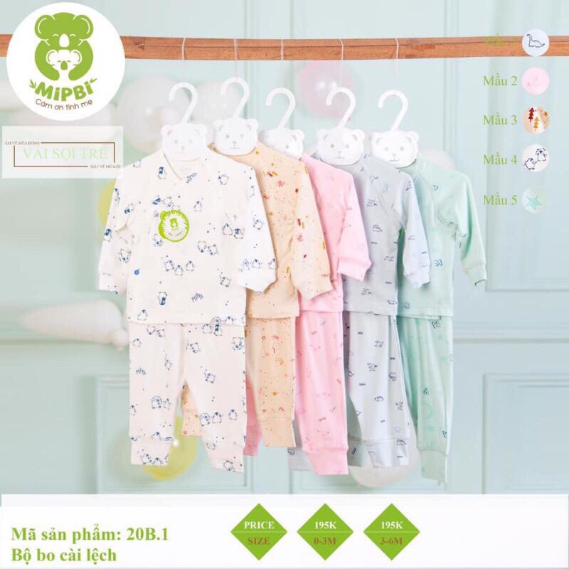 Bộ sơ sinh mippi sợi tre siêu đẹp