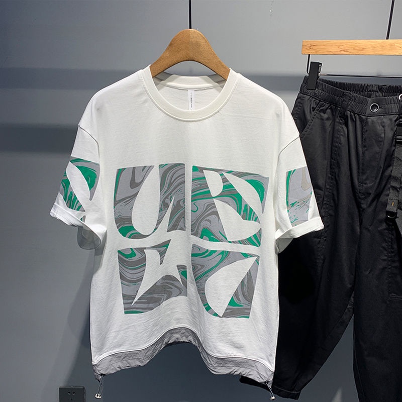 Áo Thun Tay Ngắn Dáng Rộng Phong Cách Hàn Quốc Dễ Phối Đồ Thời Trang Cho Nam