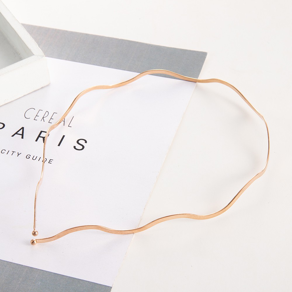 Băng Đô Cài Tóc Bằng Kim Loại Lượn Sóng Phong Cách Hàn Quốc