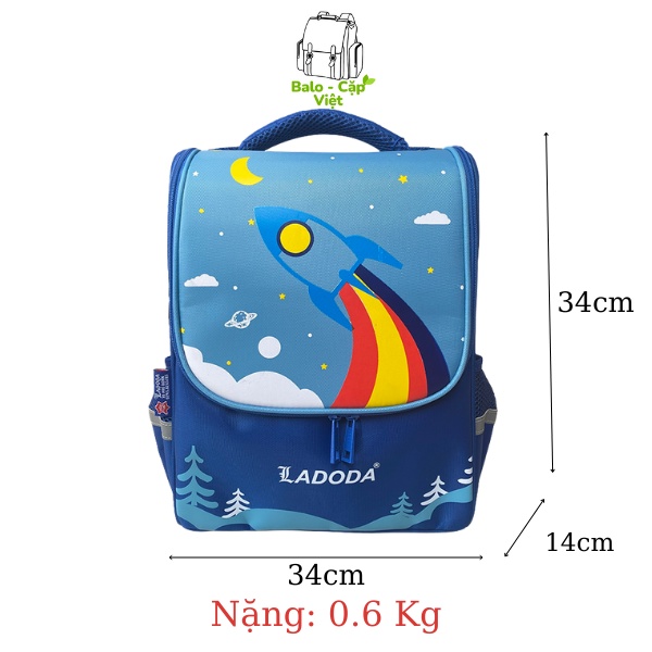 Balo chống gù cho học sinh nam/ nữ cấp 1 Ladoda - C146