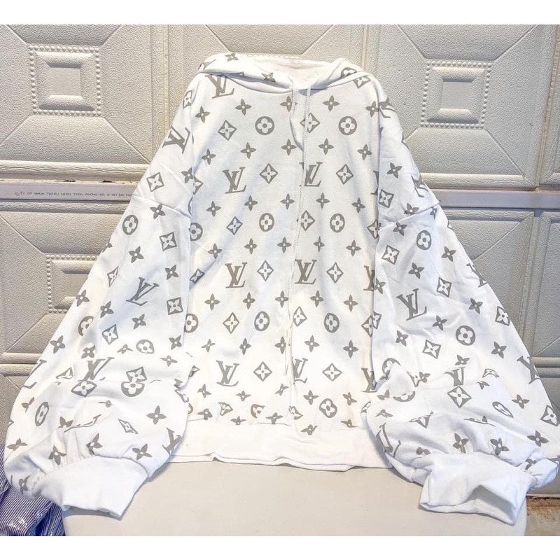 Áo hoodie họa tiết V nữ - Sweater nỉ form rộng tay bồng có mũ màu trắng, đen kiểu dáng trẻ trung đẹp ulzzang HOT | BigBuy360 - bigbuy360.vn