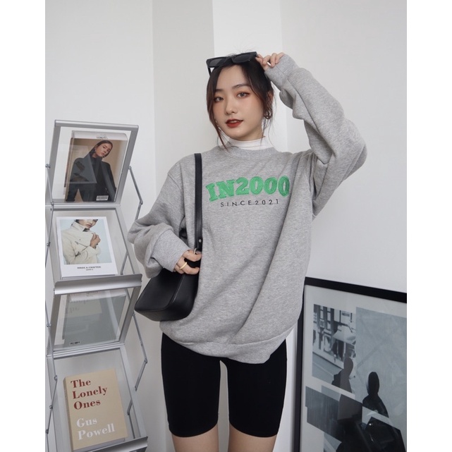 Bộ Đồ Nỉ Xám Áo Sweater Quần Jogger Nỉ In2000Clothing