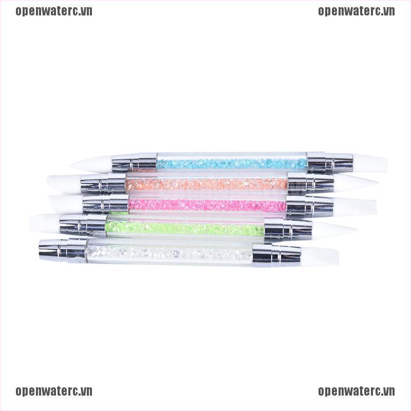 1 Cây Cọ Vẽ Trang Trí Móng Tay 2 Đầu Silicone Tiện Dụng