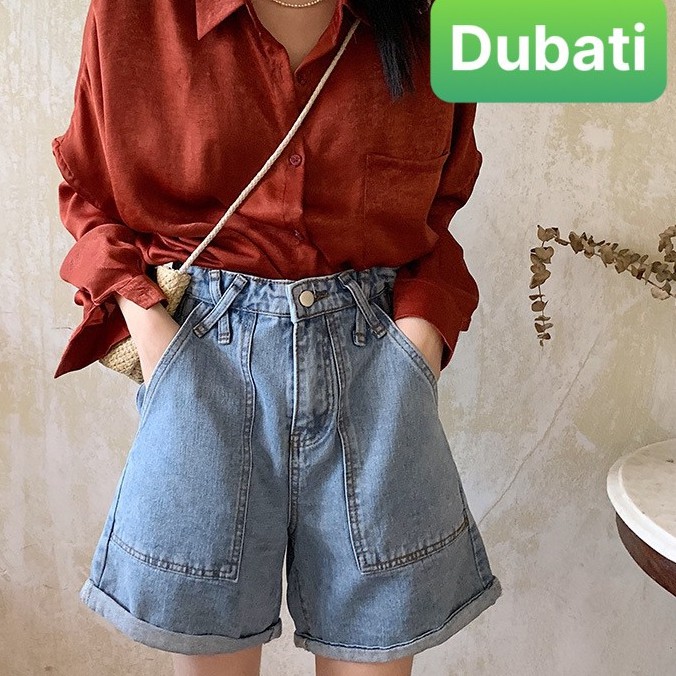 QUẦN SHORT JEAN LỬNG KIỂU NGỐ NỮ CHẤT BÒ XANH NƠ CHÉO HÀN QUỐC LƯNG CAO NÂNG MÔNG- DB 226- DUBATI FASHION
