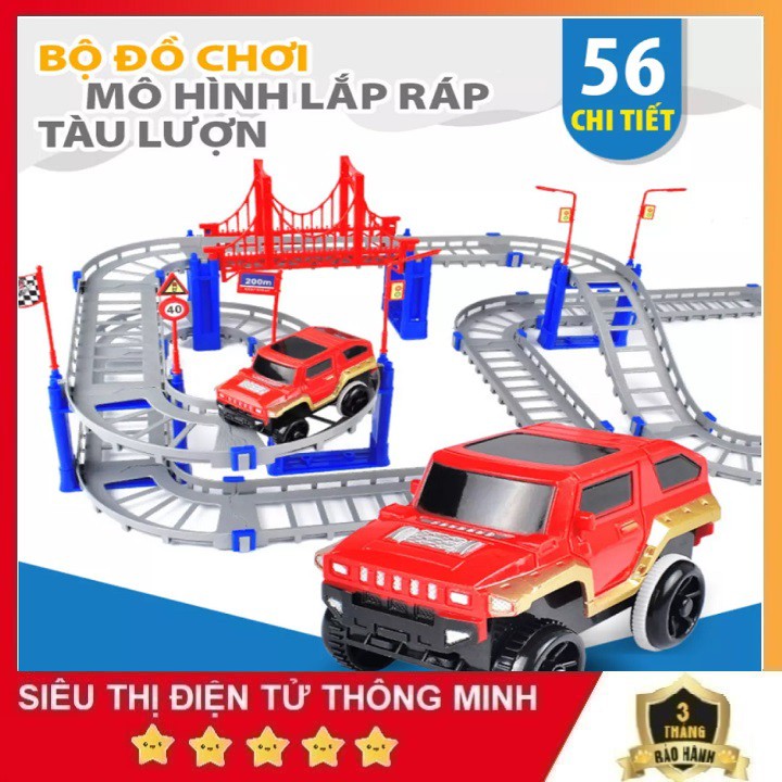 Bộ Lắp Ráp Xếp Hình, Đường Đua Ôtô - 56 Chi Tiết Lắp Ráp Cực Kỳ Hấp Dẫn - Cho Bé Yêu Của Bạn