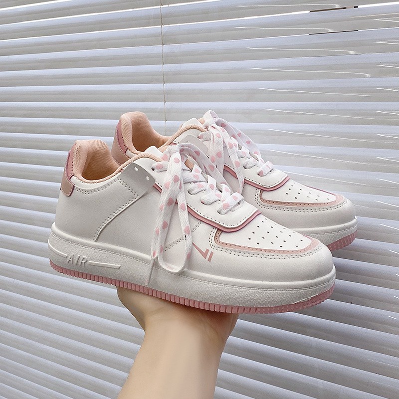 Giày thể thao học sinh nữ Ulzzang đế bằng buộc dây kiểu dáng Hàn Quốc đáng yêu | BigBuy360 - bigbuy360.vn