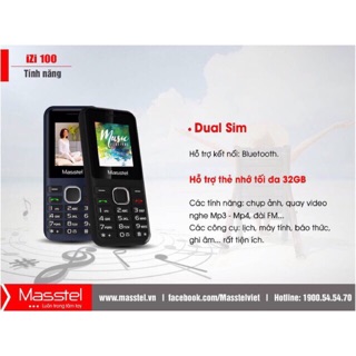 ĐIỆN THOẠI  Masstel izi 100/ izi 112 --Hàng Phân Phối Chính Hãng