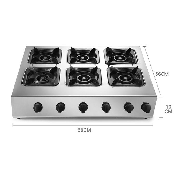 [Mã 1511ELSALE hoàn 7% đơn 300K] Bếp ga 6 lò - Bếp gas nấu mỳ cay, cơm niêu 6 cửa - Bếp ga 6 họng